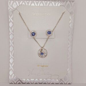 Vera Bradley Sapphire Birthstone Jewelry Set - Necklace Earrings